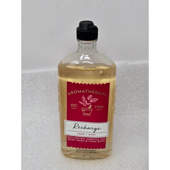 Bath & Body Works Aromatherapy Recharge Sage + Mint Body Wash & Foam Bath 10 Oz - Picture 1 of 1